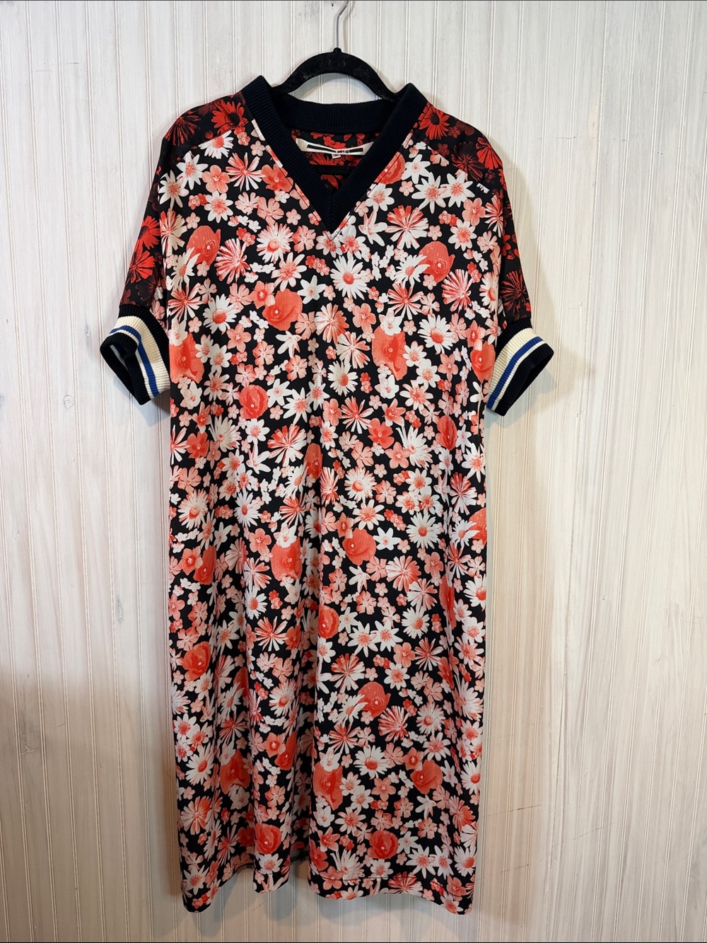 ALEXANDER MCQUEEN MCQ FLORAL MIXED MEDIA MIDI MAXI DRESS 42 large